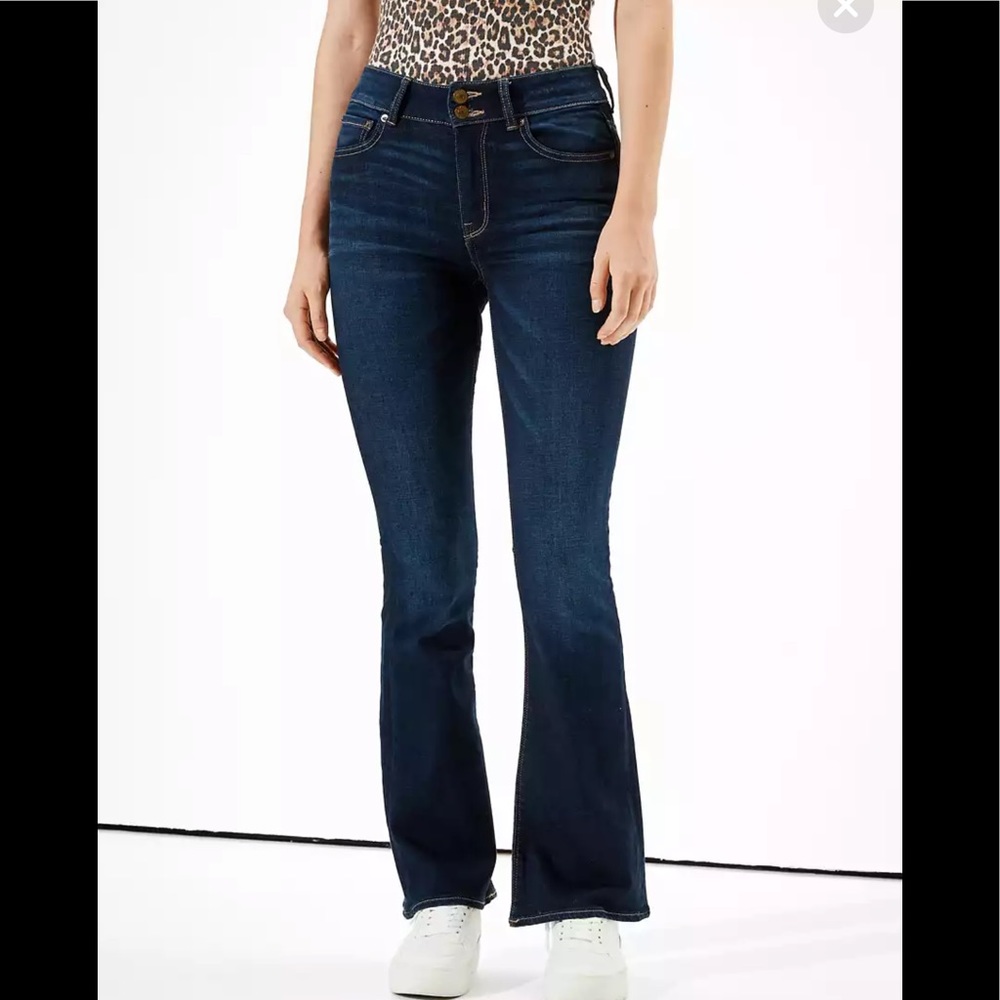 American eagle super stretch hi-rise flare jeans